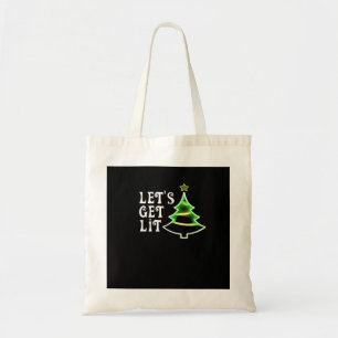Let's Get Lit Design Adult Funny Christmas Essenti Tote Bag