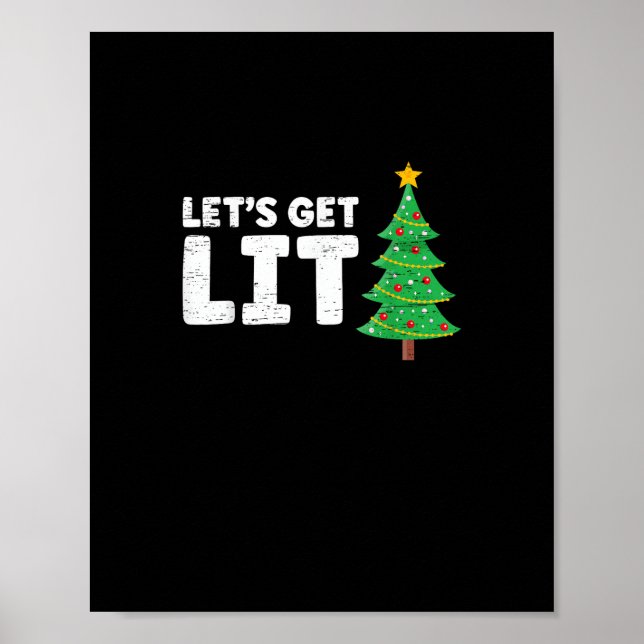 Let's Get Lit Drinking Christmas Poster (Front)