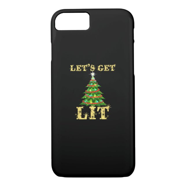 Let's Get Lit Drinking Funny Christmas Case-Mate iPhone Case (Back)