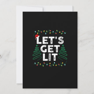 Let's Get Lit Drinking Funny Christmas Gift Holiday Card