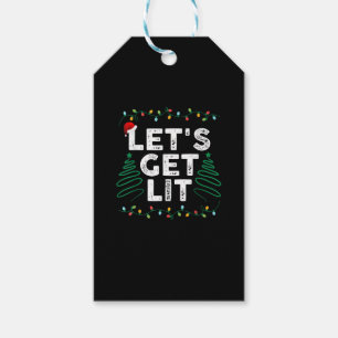 Let's Get Lit Drinking Funny Christmas Gift Tags