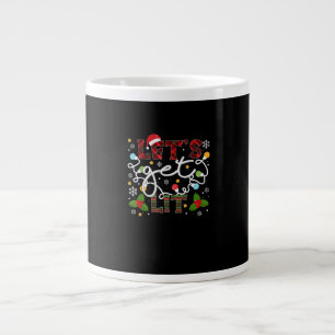 Let's Get Lit Drinking Santa Christmas Lights Large Coffee Mug