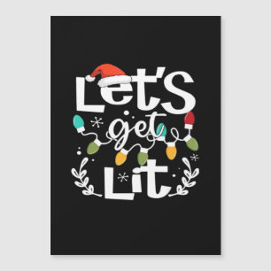 Let's Get Lit Drinking Santa Hat Christmas Lights