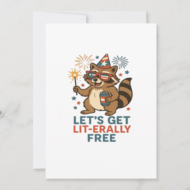 Let's Get Lit-erally Free Design - Fun Party Quote Holiday Card (Front)