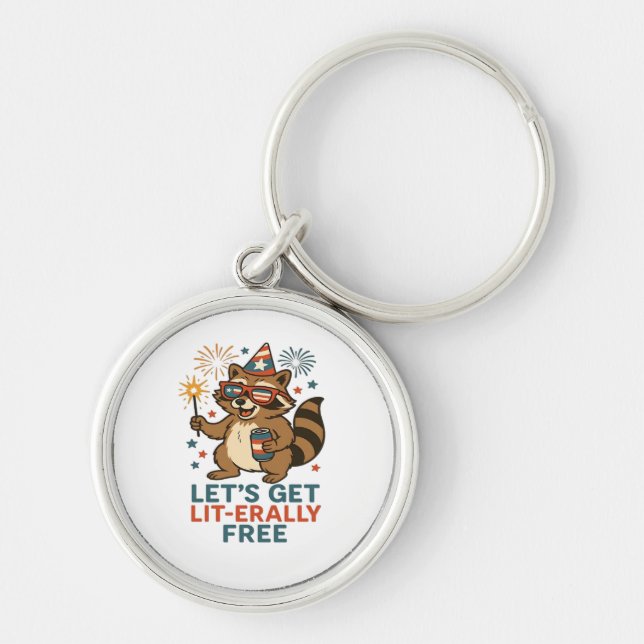 Let's Get Lit-erally Free Design - Fun Party Quote Key Ring (Front)