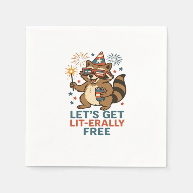 Let's Get Lit-erally Free Design - Fun Party Quote Napkin (Front)