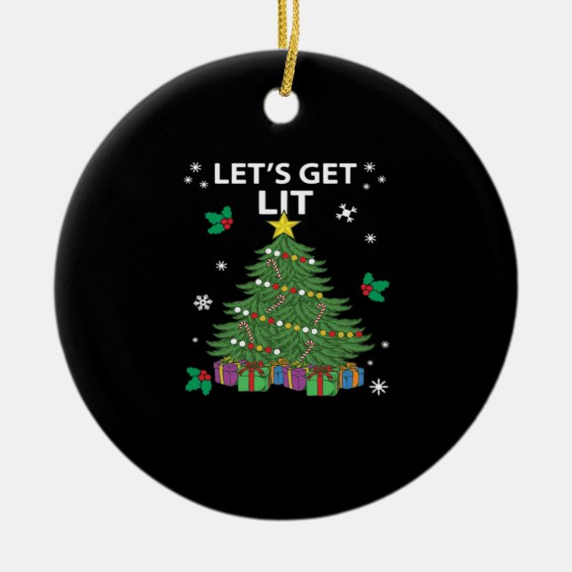 Let's Get Lit Essential Aesthetic Style Ceramic Ornament (Front)
