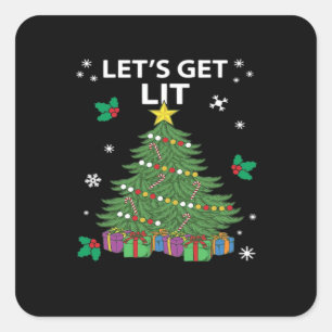 Let's Get Lit Essential Aesthetic Style Square Sticker
