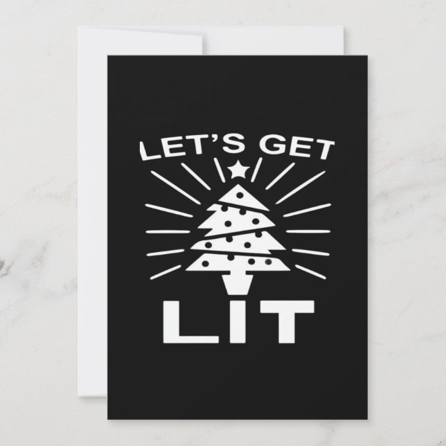 Let's Get Lit Essential Funny Classic Holiday Card (Front)