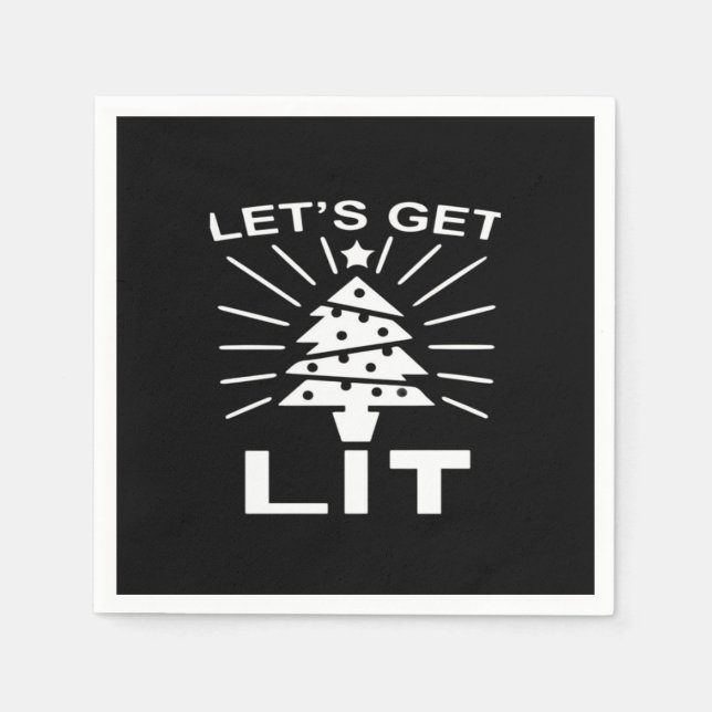 Let's Get Lit Essential Funny Classic Napkin (Front)