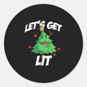 Let's Get Lit Essential Minimal Clean Classic Round Sticker