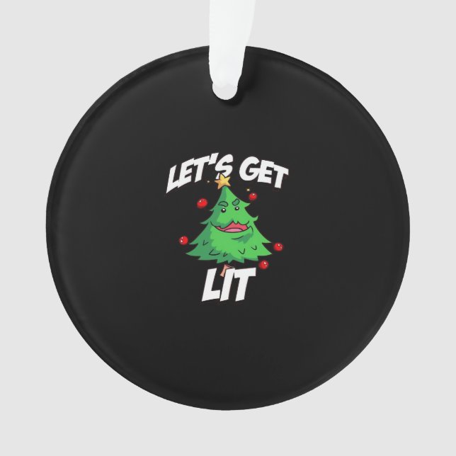Let's Get Lit Essential Minimal Clean Ornament (Front)