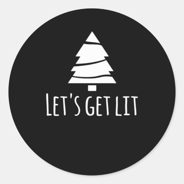 Let's Get Lit Essential Retro Style Classic Round Sticker (Front)
