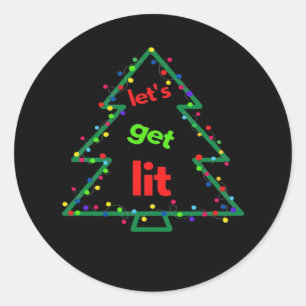 Let's Get Lit Essential Retro Style Classic Round Sticker