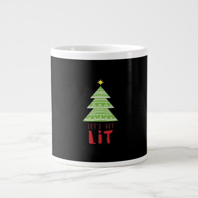 Let's Get Lit Essential Simple Graphic Large Coffee Mug (Front)