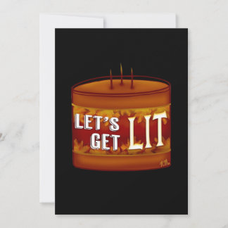 Let's Get Lit Fall Candle Classic Holiday Card