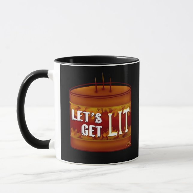 Let's Get Lit Fall Candle Classic Mug (Left)