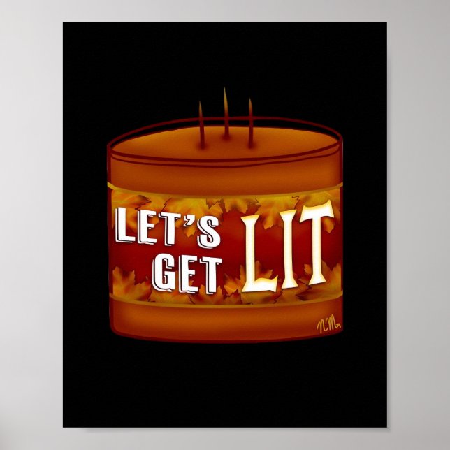 Let's Get Lit Fall Candle Classic Poster (Front)