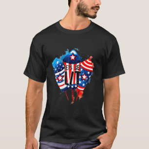 Lets Get Lit Fireworks American Flag 4th Of July T-Shirt