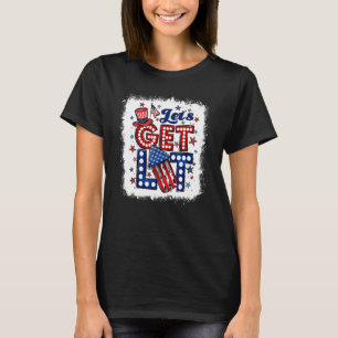 Let's Get Lit Fireworks Women Men 4th Of July Usa  T-Shirt