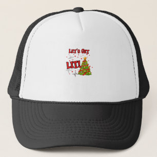 Let's Get Lit, Fun Idiom - Party Christmas Trucker Hat