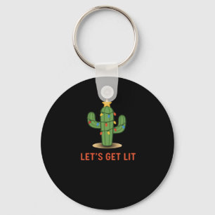 Let's Get Lit Funny Christmas Classic Key Ring