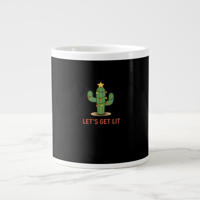 Let's Get Lit Funny Christmas Classic Large Coffee Mug (Front)