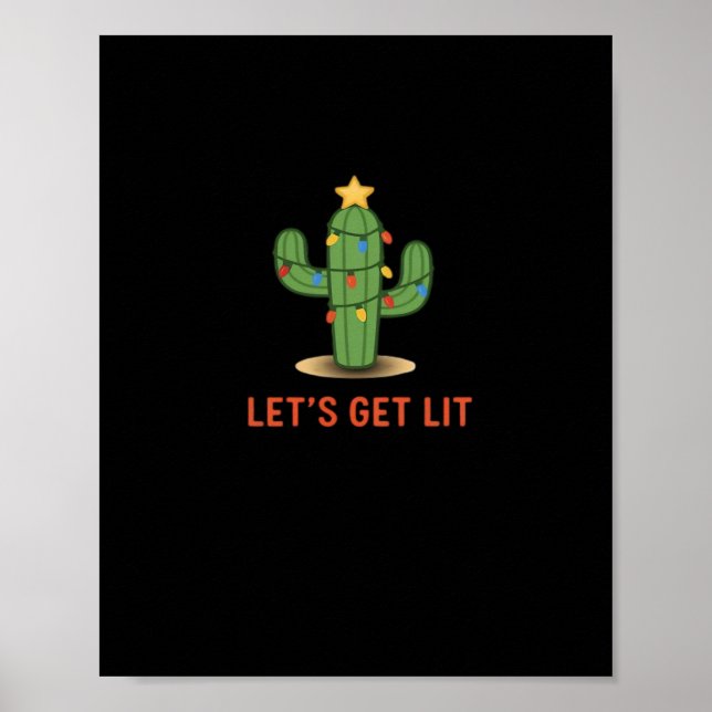 Let's Get Lit Funny Christmas Classic Poster (Front)