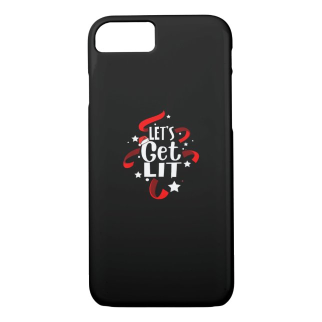 Let's Get Lit Funny Christmas Drinking  Case-Mate iPhone Case (Back)
