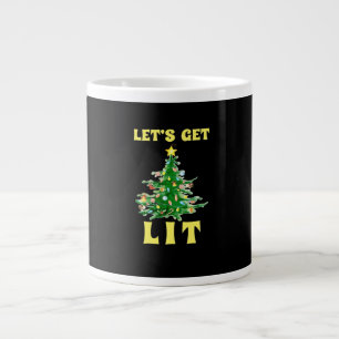 Let's Get Lit Funny Christmas Drinking Classic Large Coffee Mug