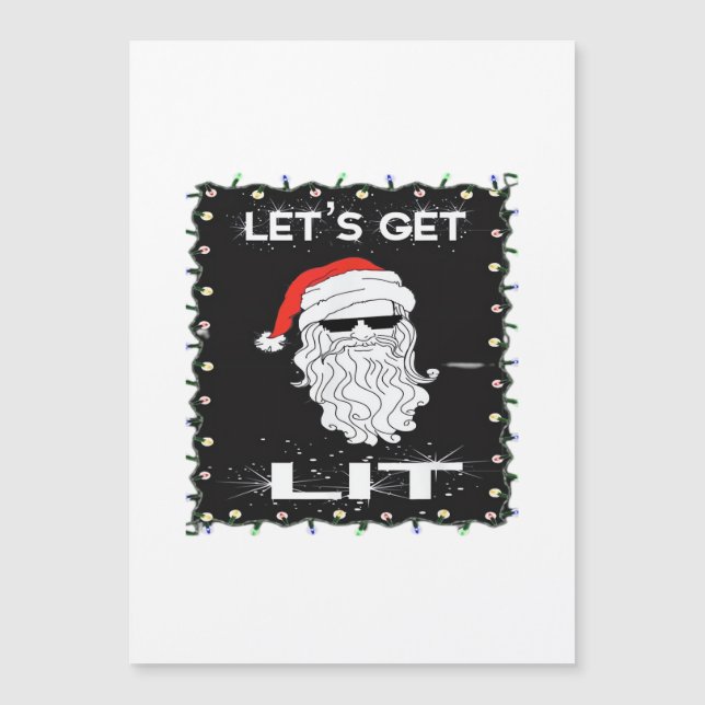 Let's Get Lit Funny Christmas Drinking Essential (Front)