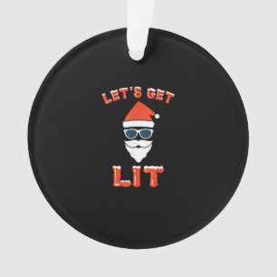 Let's Get Lit Funny Christmas Drinking Funny Ornament