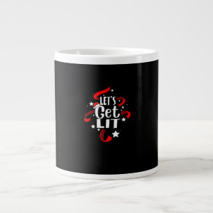Let's Get Lit Funny Christmas Drinking  Large Coffee Mug