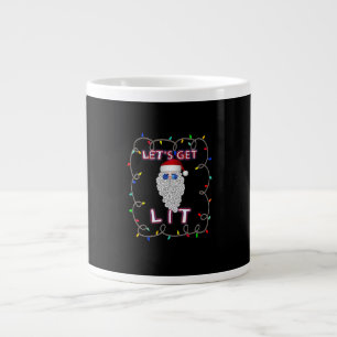 Let's Get Lit Funny Christmas Drinking Large Coffee Mug
