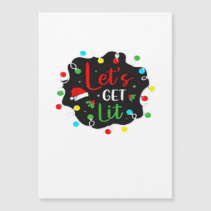 Let's Get Lit Funny Christmas Drinking Lights Sant