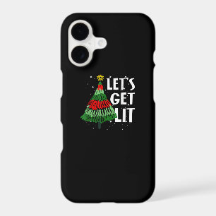 Let's Get Lit Funny Christmas Drinking Men Women