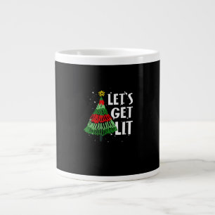 Let's Get Lit Funny Christmas Drinking Men Women Large Coffee Mug