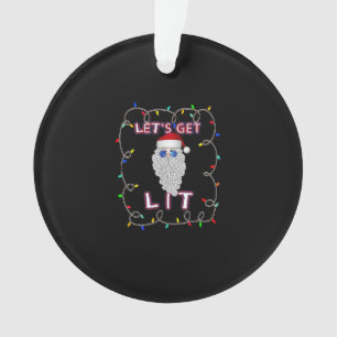 Let's Get Lit Funny Christmas Drinking Ornament