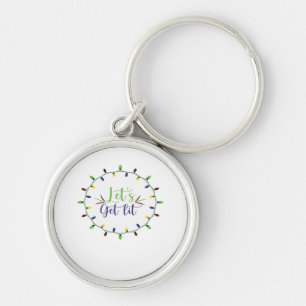 Let's Get Lit Funny Christmas Lights Festive Holid Key Ring