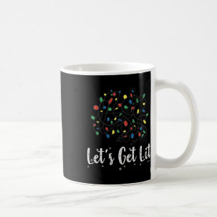 Let's Get Lit Funny Christmas Lights Pyjamas For F Coffee Mug