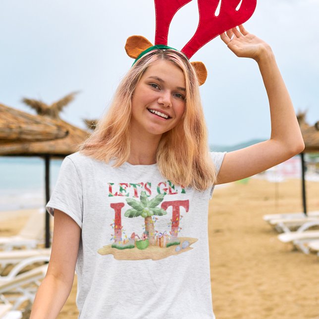 Let's Get Lit Funny Christmas T-Shirt (Creator Uploaded)