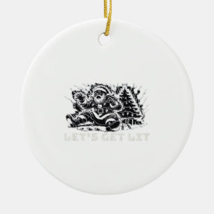 Let's Get Lit Funny Christmas Vibe Classic Ceramic Ornament