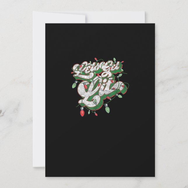 Let's Get Lit - Funny Drinking Christmas Light Gra Holiday Card (Front)