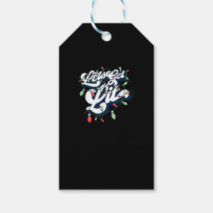 Let's Get Lit! Funny Drinking Christmas Light Grap Gift Tags
