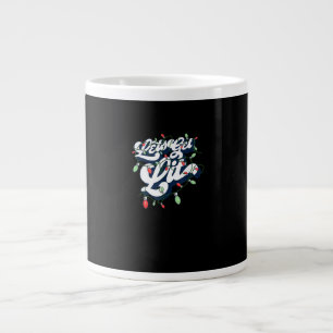 Let's Get Lit! Funny Drinking Christmas Light Grap Large Coffee Mug