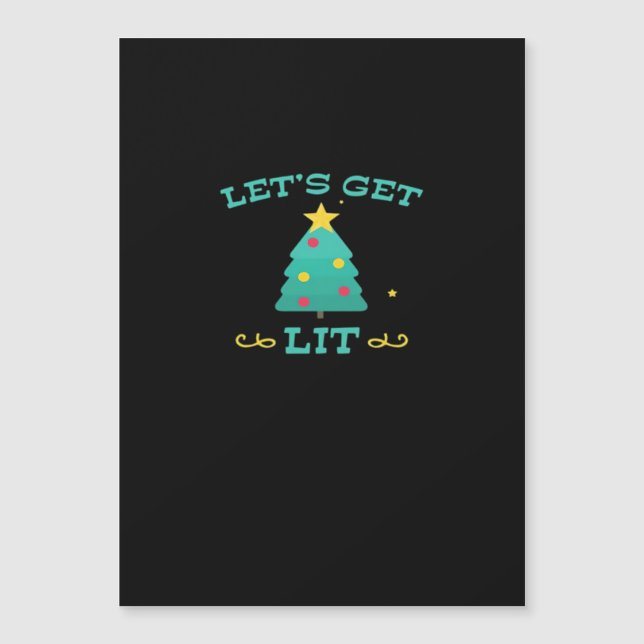 Let's Get Lit Funny Drunk Drinking Christmas Tree  (Front)