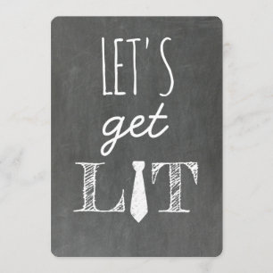 Let's Get Lit Funny Groomsman Invitation