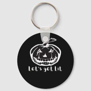 Let's Get Lit Funny Halloween Pumpkin For A Hallow Key Ring