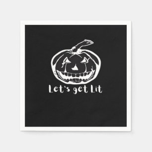 Let's Get Lit Funny Halloween Pumpkin For A Hallow Napkin