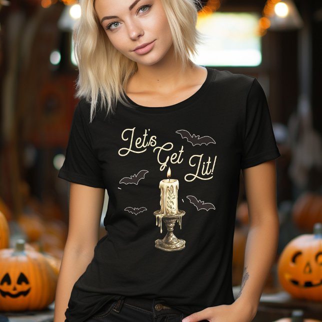 Let's Get Lit Funny Halloween  Tri-Blend Shirt (Let's Get Lit Funny Halloween Shirt)